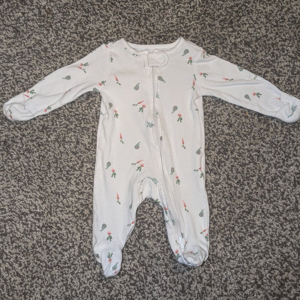 Carter's Child of Mine veggies footed pajamas, newborn